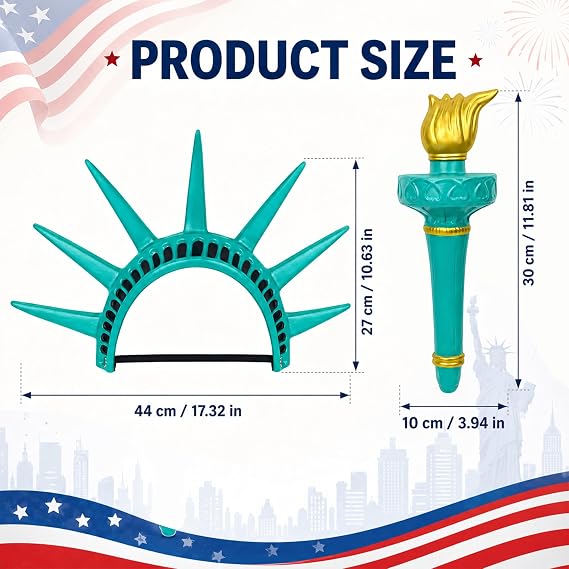 🎃Halloween Hit:🗽 Statue of Liberty Torch Headpiece – Costume Prop for Masquerades & Cosplay