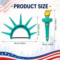 Statue of Liberty Headband & Torch – Gold (with Buckle)