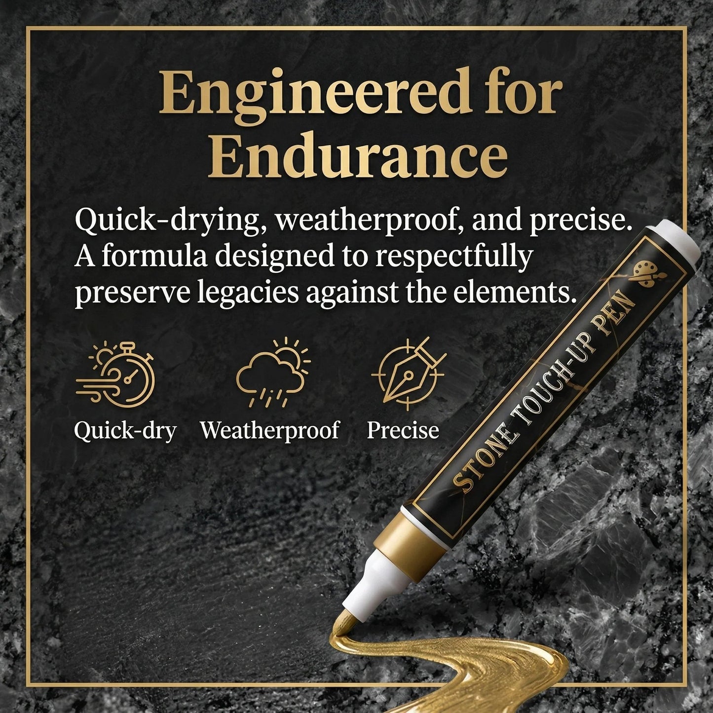 Tombstone Marker Pen – Restore Faded Grave Inscriptions | Gold, Black & Red | Weatherproof