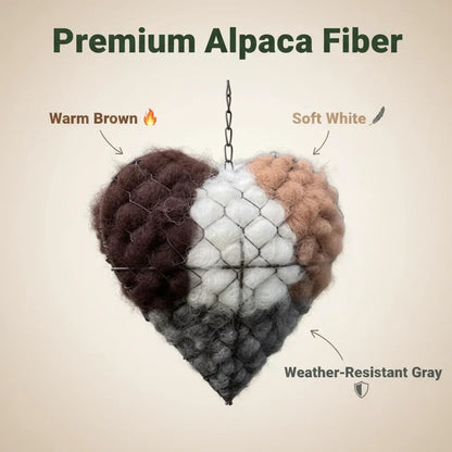 🕊️ Handmade Alpaca Fiber Bird Nesting Heart for Birds