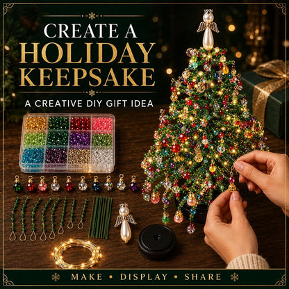 🎄✨ DIY Beaded Christmas Tree Kit – 🎅Create Your Own Sparkling Holiday Decoration