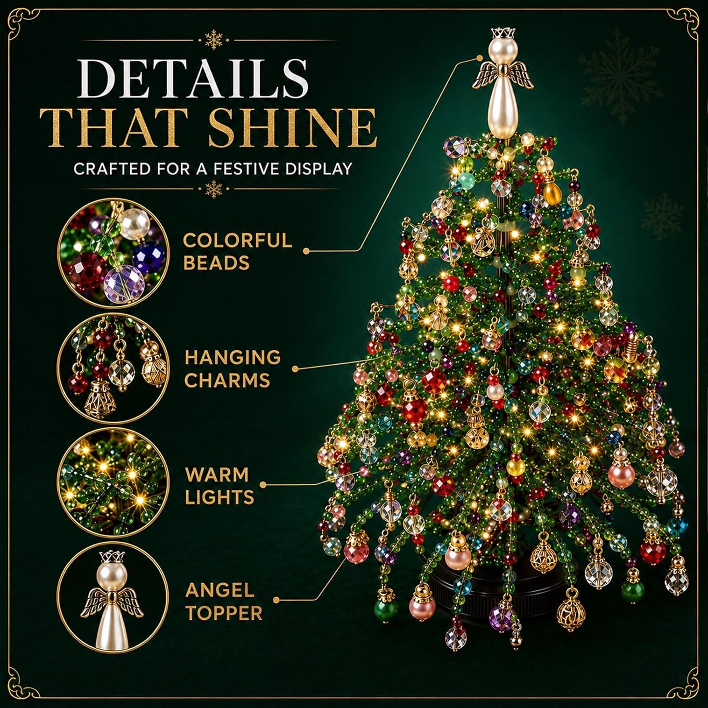 🎄✨ DIY Beaded Christmas Tree Kit – 🎅Create Your Own Sparkling Holiday Decoration