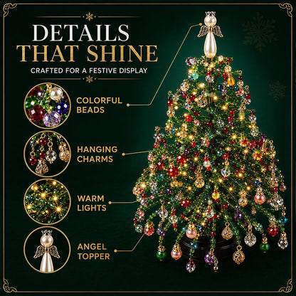 🎄✨ DIY Beaded Christmas Tree Kit – 🎅Create Your Own Sparkling Holiday Decoration