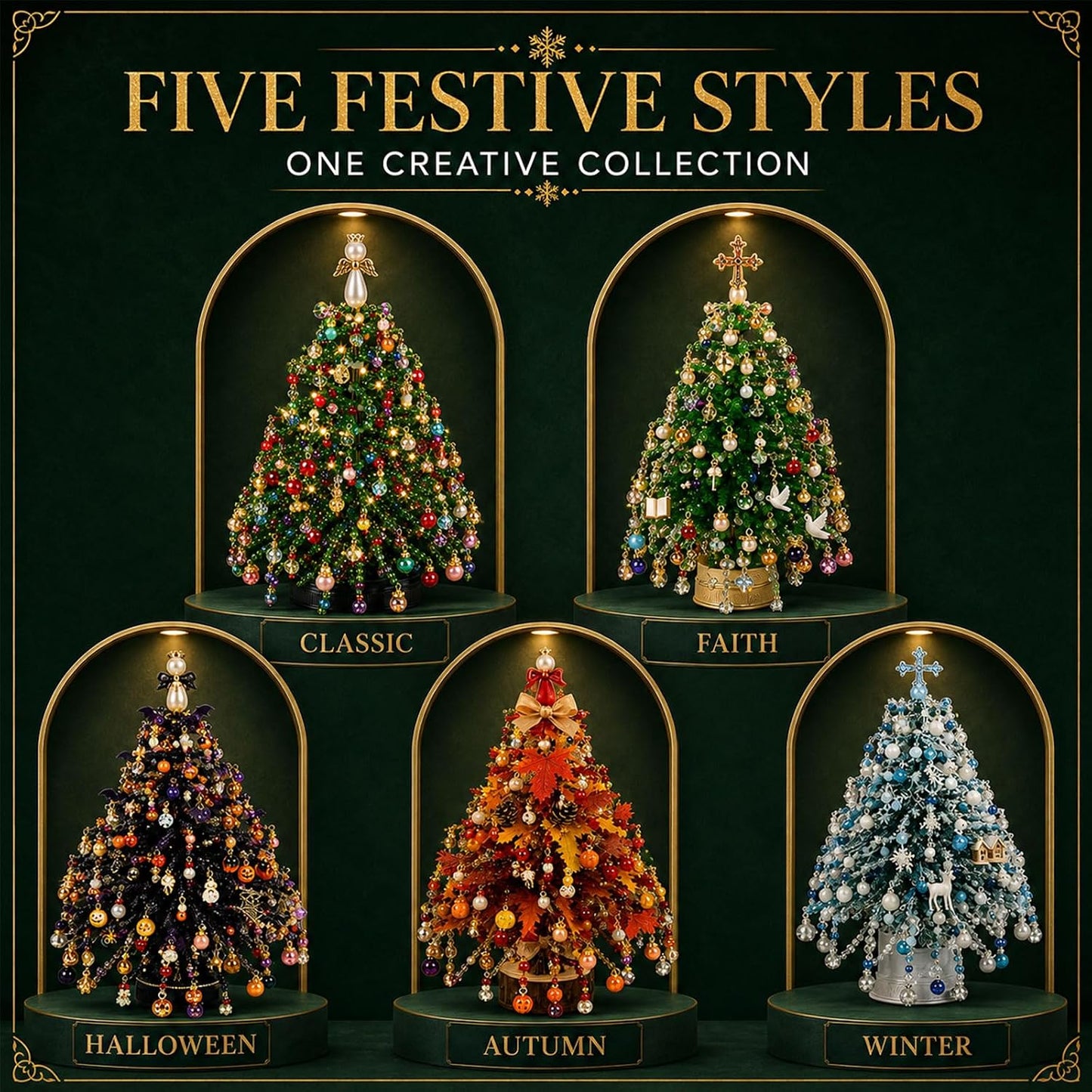 🎄✨ DIY Beaded Christmas Tree Kit – 🎅Create Your Own Sparkling Holiday Decoration