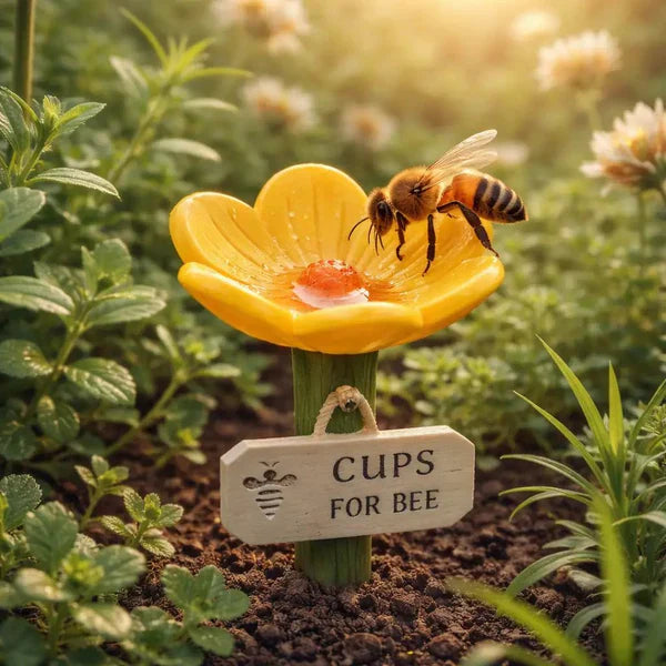 🌸Flower-Shaped Ceramic Bee Watering Station
