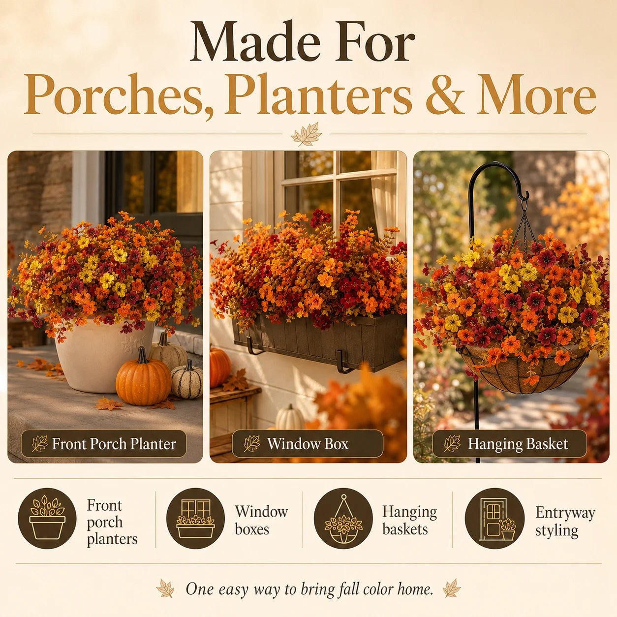 🍂 Fall Porch Faux Flower Bundles