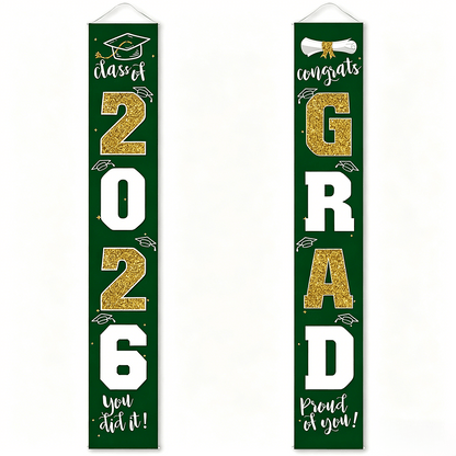 🎓Class of 2026 Graduation Banner | Congrats Grad Front Door Porch Decor for Graduation Party