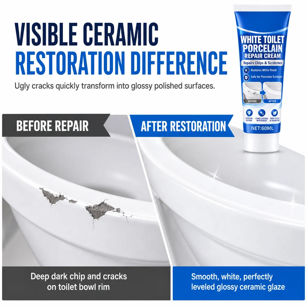 🔥🔥White Toilet Porcelain Repair Cream