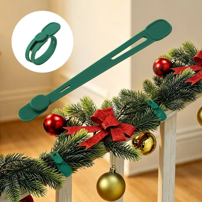⏰ Silicone Christmas Wreath Ties & Traceless Hooks – Reusable, Damage-free Holiday Decor Hanging Kit ✨