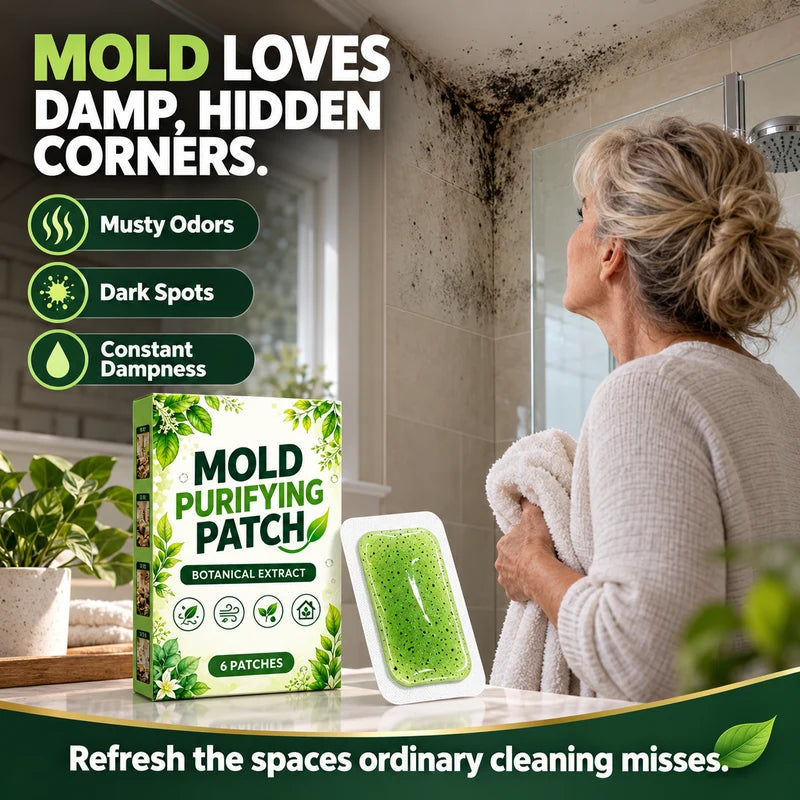 🧪 6Pcs Mold Purifying Patches – Botanical Mildew Removal Pads, Long Lasting Mold Inhibitor for Bathroom, Kitchen, Wall Corners & Damp Hidden Spots