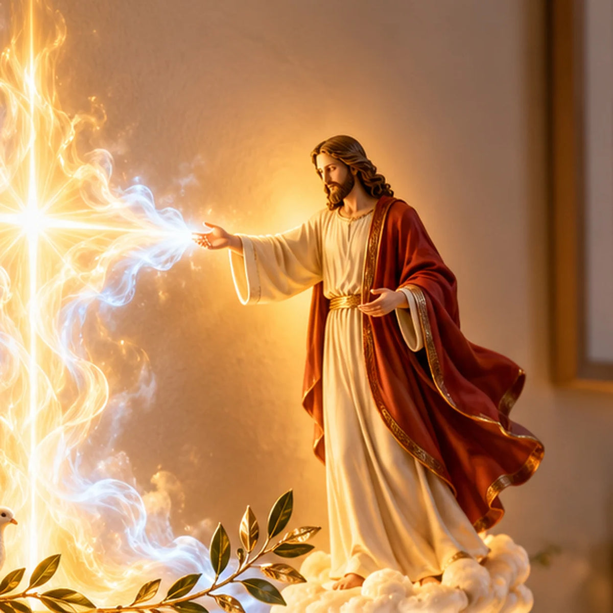 ✝️✨ Divine Light of Faith™ – 3D Lighted Angels & Angel Wall Art with Glowing Cross