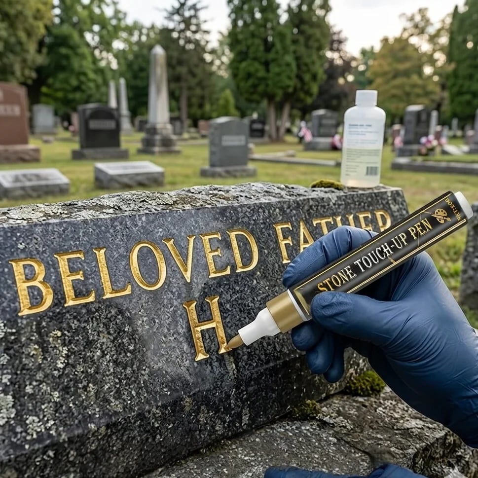Tombstone Marker Pen – Restore Faded Grave Inscriptions | Gold, Black & Red | Weatherproof