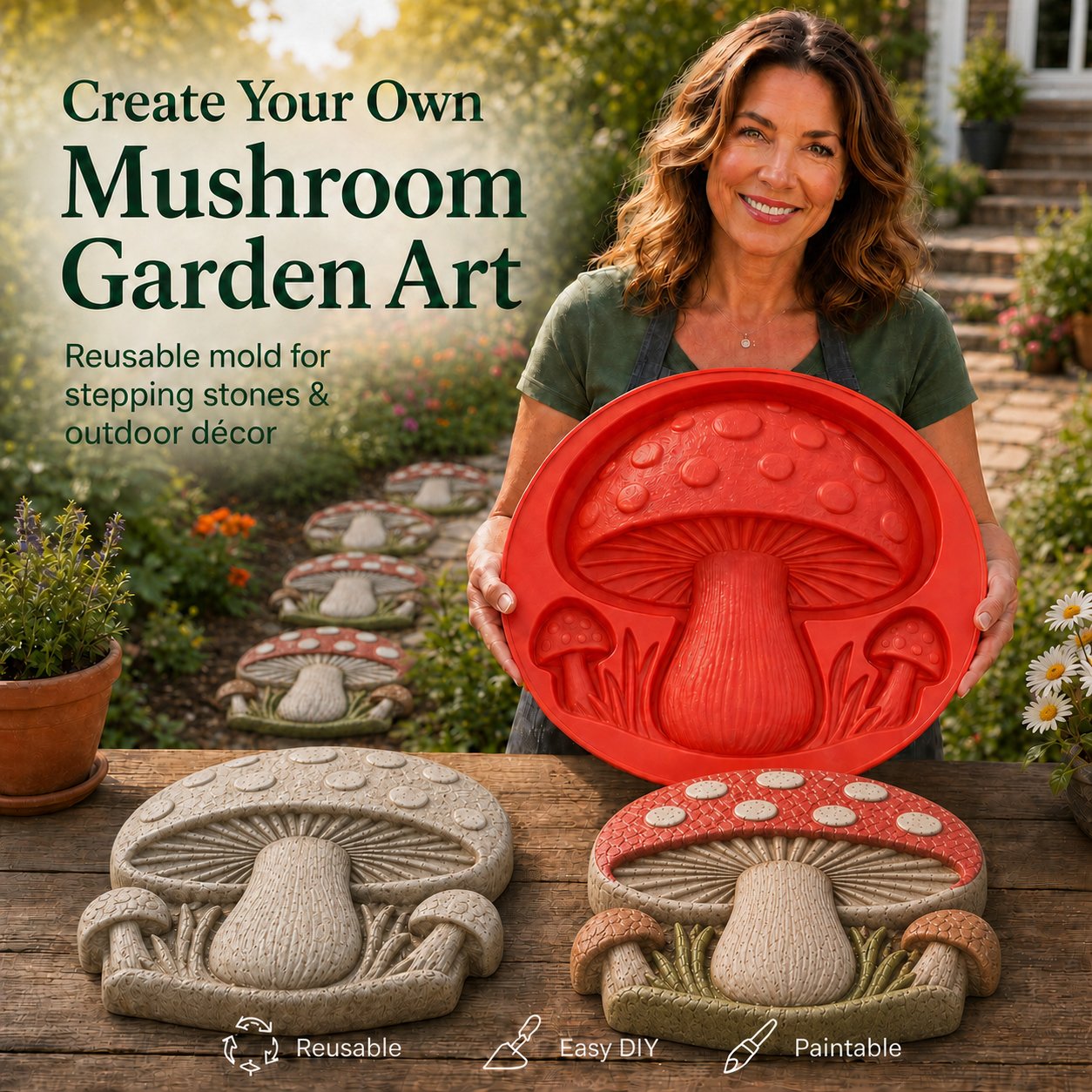 💥 LAST DAY 49% OFF - 🌻 Reusable Sunflower Stepping Stone Mold
