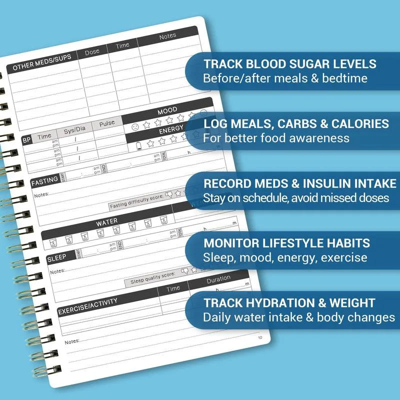 🔥📘✨Special for Diabetes🔥Diabetes Tracker Book with Food List