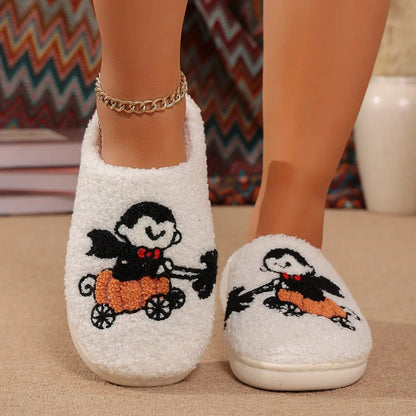 Halloween Pumpkin Slippers – Cozy Warm Indoor House Shoes
