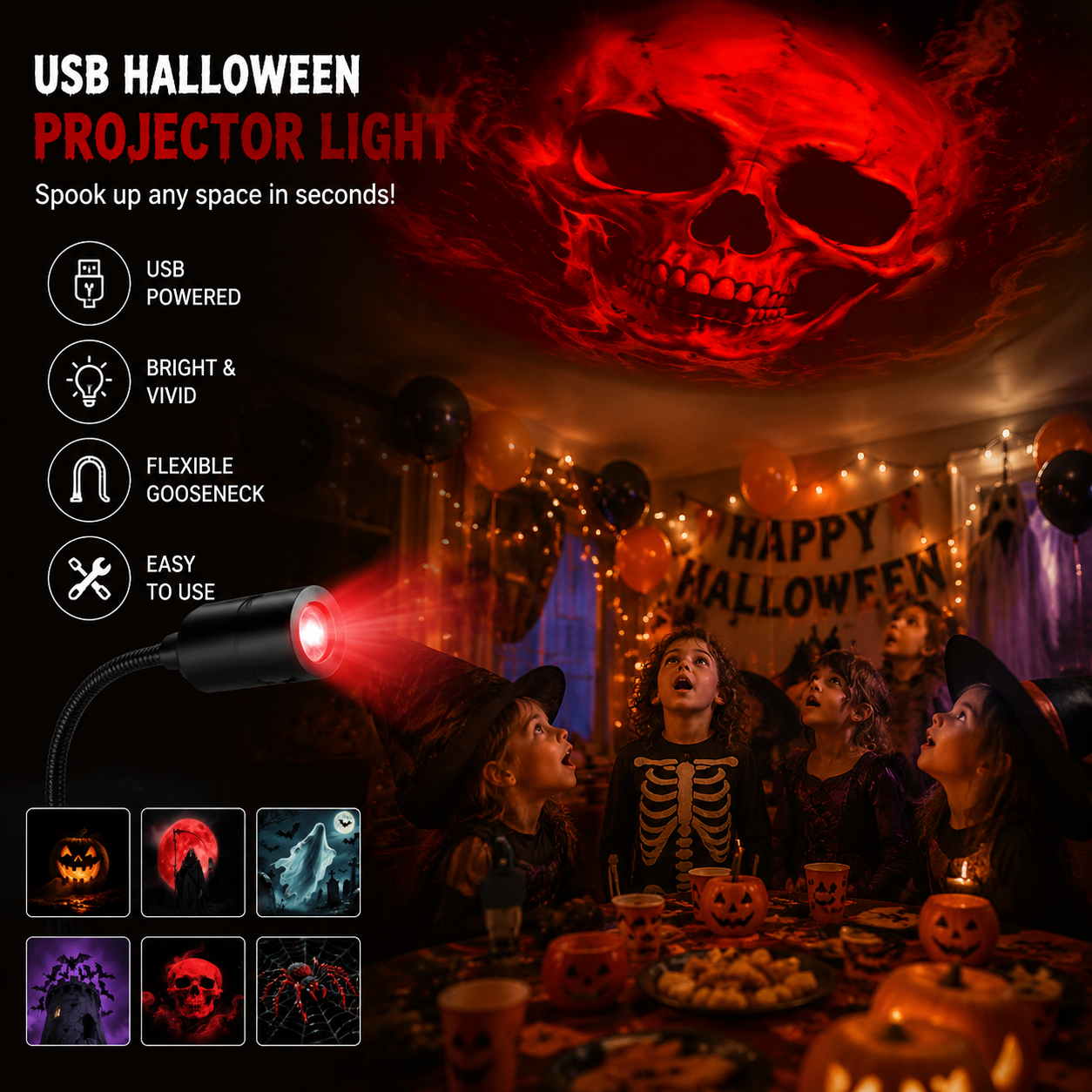 ❤️Last Day 62% Off❤️ 🎃 Plug It In. Watch Your Room Come Alive With Halloween Magic💀Halloween 6-Disc Set