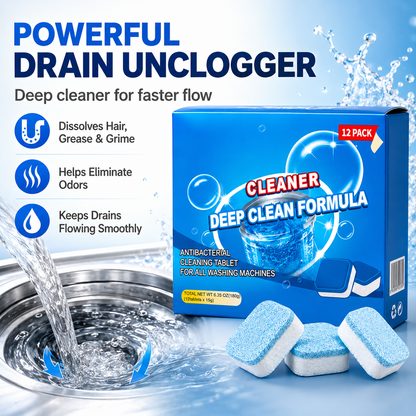 💥🫧 12PK Drain Cleaning Tablets | Sinks, Showers & Washers