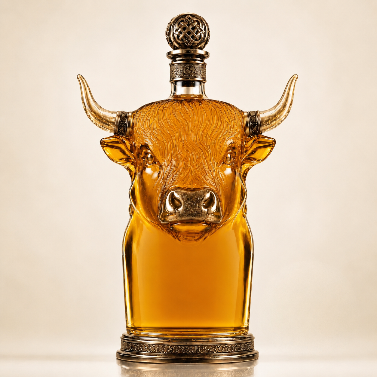 🔥Last Day 60% OFF🐮🥃Highland Cow Private Cask 21 Years Cow Head Shaped Scotch Whisky Bottle