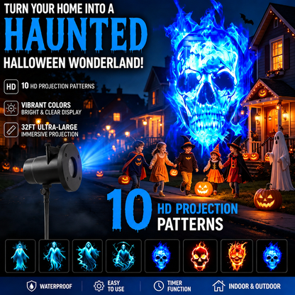 🎃🔥Halloween Skull Dynamic Light 10 Unique HD Projection Patterns