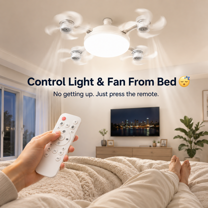 💡Socket Ceiling Fan Light – 2-in-1 LED Fan Bulb with Remote Control for Bedroom, Kitchen & Home Cooling