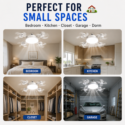 💡Socket Ceiling Fan Light – 2-in-1 LED Fan Bulb with Remote Control for Bedroom, Kitchen & Home Cooling