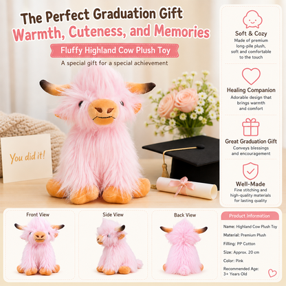 🎓 Graduation Highland Cow Plush – The Ultimate Sentimental Keepsake