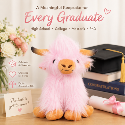 🎓 Graduation Highland Cow Plush – The Ultimate Sentimental Keepsake