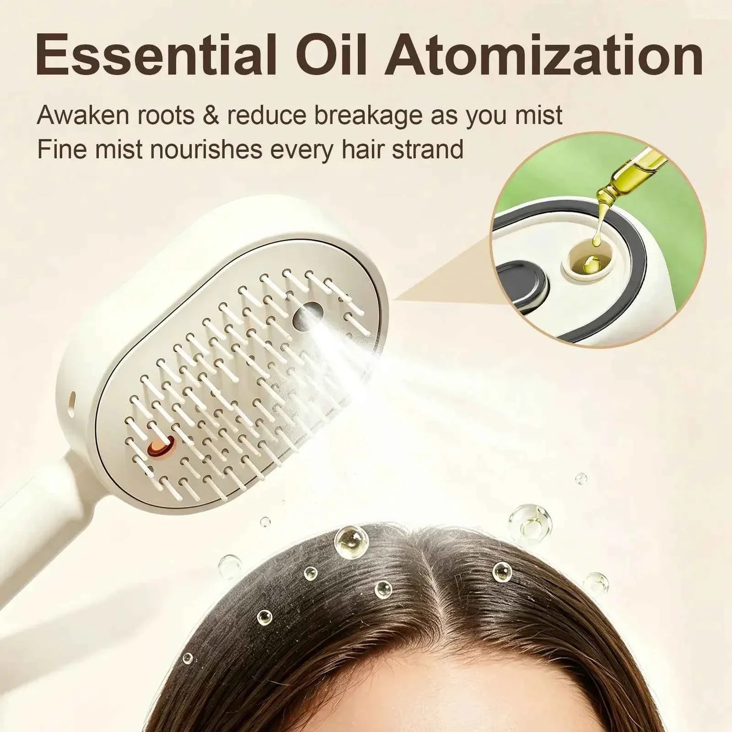 🪮No More Frizzy Hair🎁Electric Spray Air Cushion Massage Hair Comb – Anti-Tangle & Essential Oil Mist Brush
