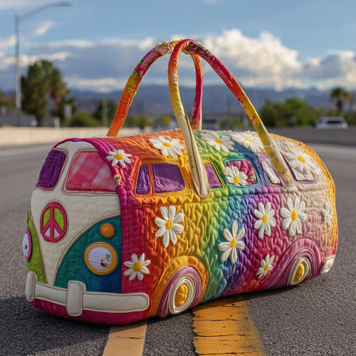 🔥🔥🔥Hippie Journey Quilted Duffle Bag