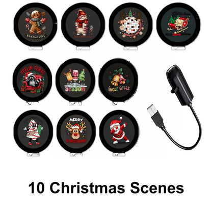 Plug-&-Play HD Christmas Projector – 6 or 10 Festive Scenes