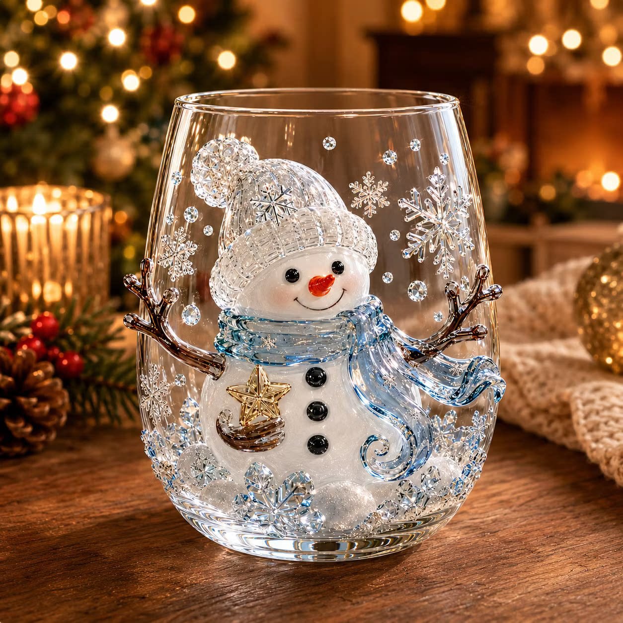 🎅Christmas Early Bird Sale🎄 Christmas Glass Art Cup | Luxury Raised Holiday Glassware for Drinks, Decor & Christmas Gifts 🎁