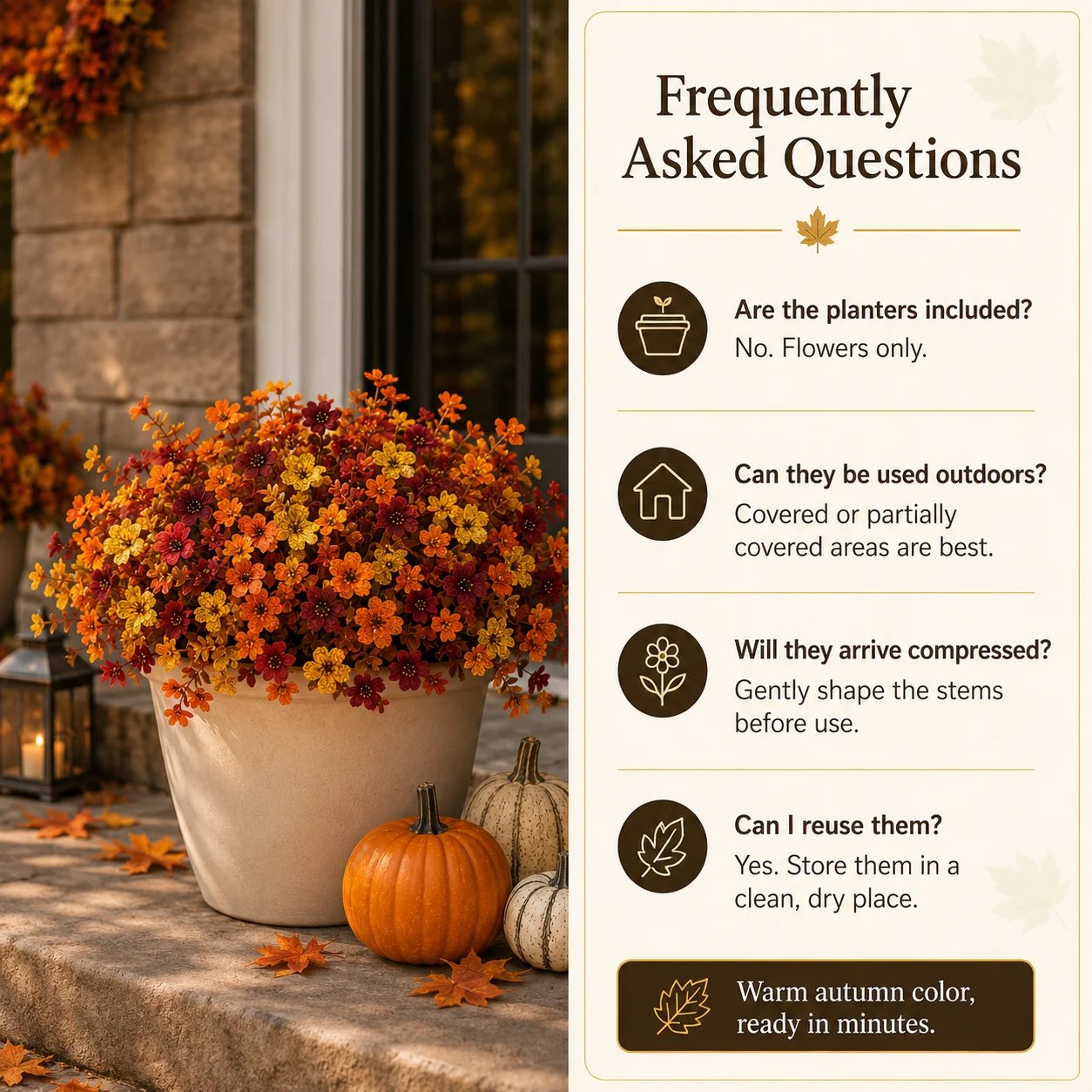🍂 Fall Porch Faux Flower Bundles