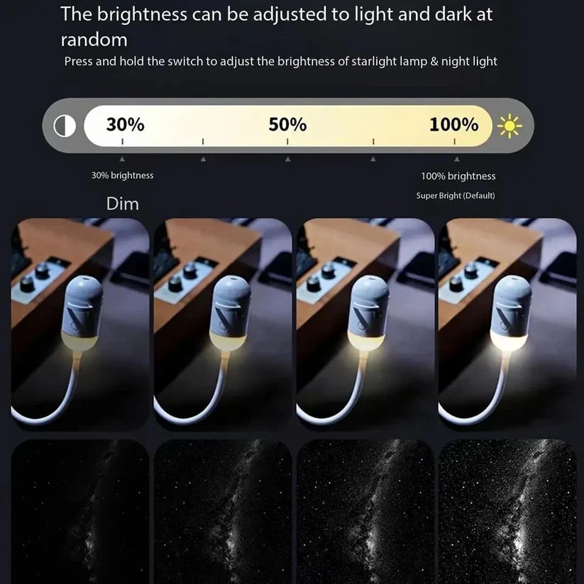 🌌 Mini Galaxy Star Projector – Dynamic Ambient Lighting for Bedrooms, Cars & Relaxing Spaces