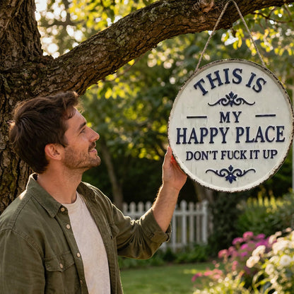 🏡✨ “This Is My Happy Place” Door Sign