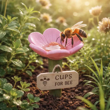 🌸Flower-Shaped Ceramic Bee Watering Station