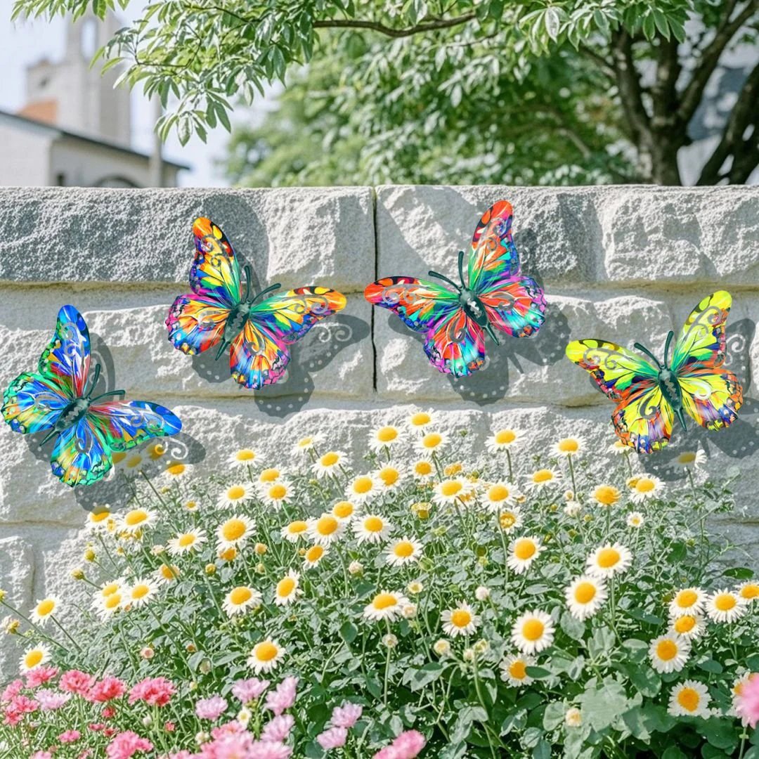 🔥55% OFF FOR TODAY ONLY! 🦋A complete set! 4Pcs Butterfly Metal Wall Decor🤩