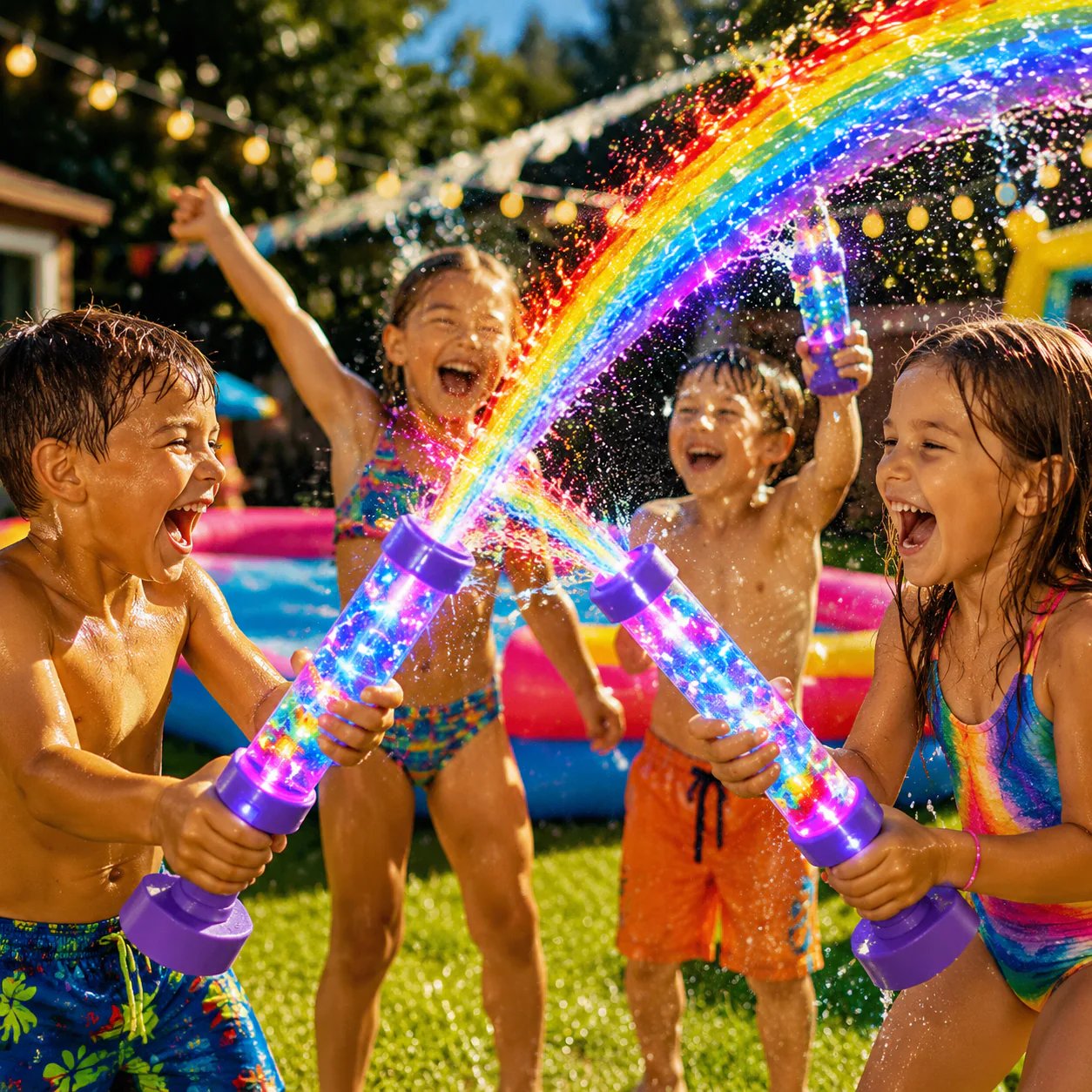 🎉🌈 Turn Every Backyard Into a Rainbow Light Show💦