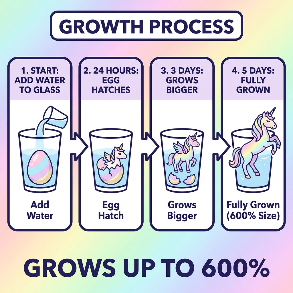 🦄Magical Hatching Unicorn Surprise Eggs✨6 Pack Enchantment & Surprise💦Water-Grow & Spark Joy — Kids’ Enchanted Surprise Toy🎁