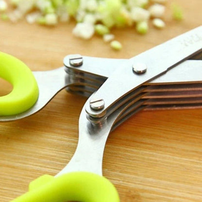 🔥 Today Only🎁5 Blade Kitchen Salad Scissors+ FREE Cleaning Comb
