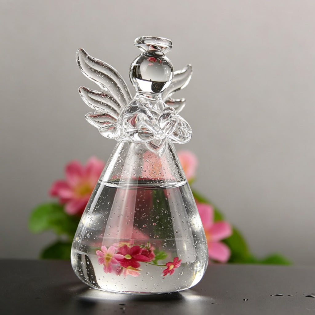 🕊️ Guardian Angel Flower Vase – Handmade Glass Keepsake | “I’m Always With You” Gift for Mother, Wife, or Friend 💐
