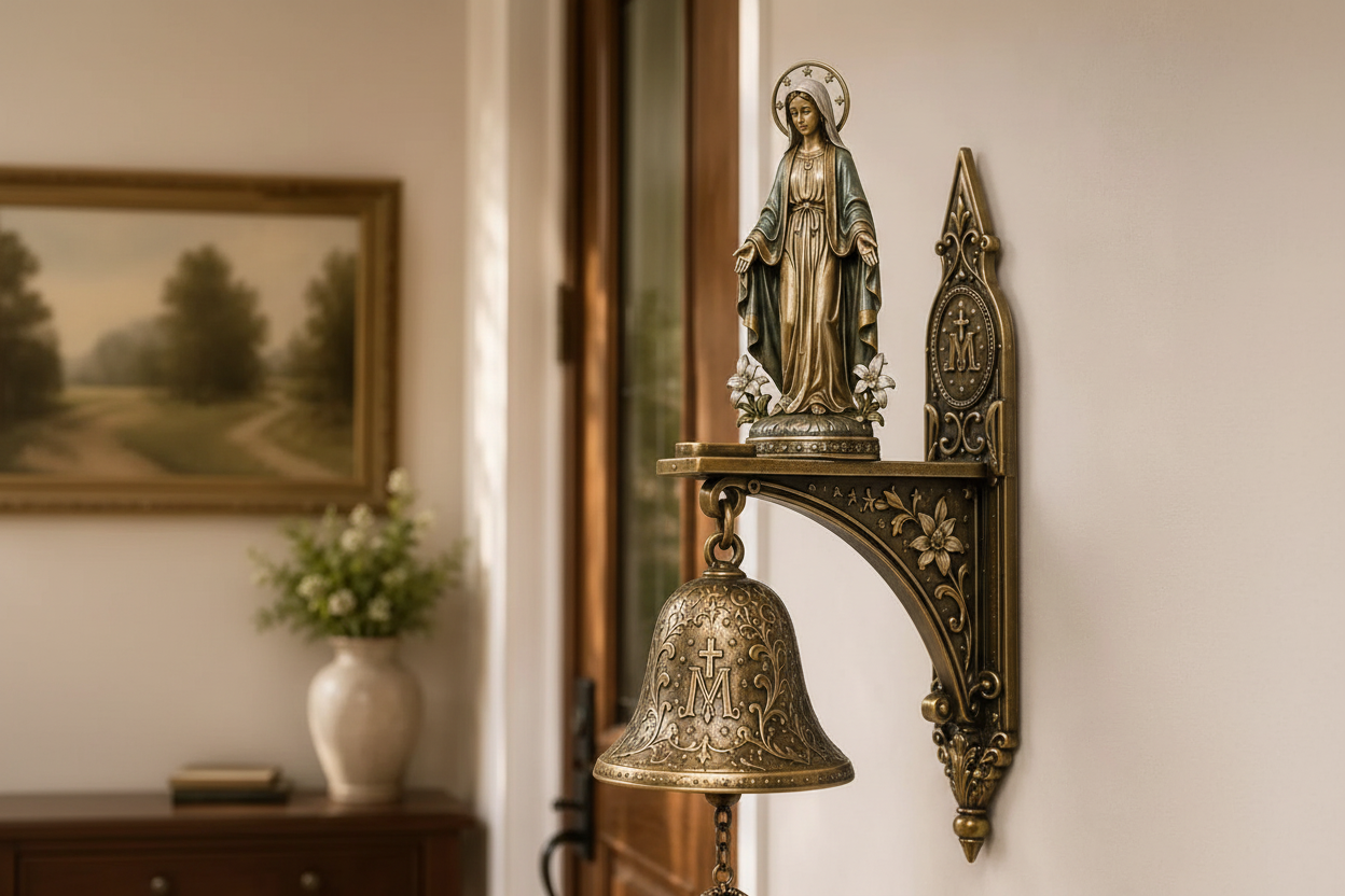 Bronze Wall Bell — Close-up Landscape