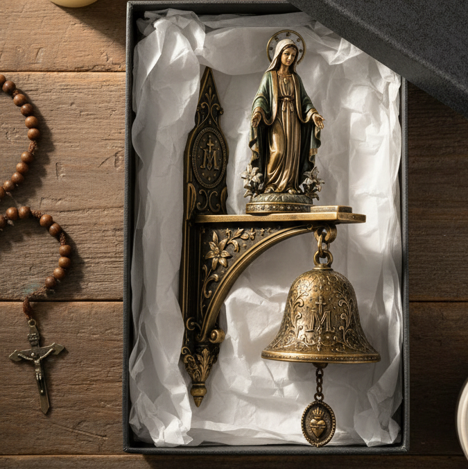 Bronze Wall Bell — Flat Lay Overhead Unboxing