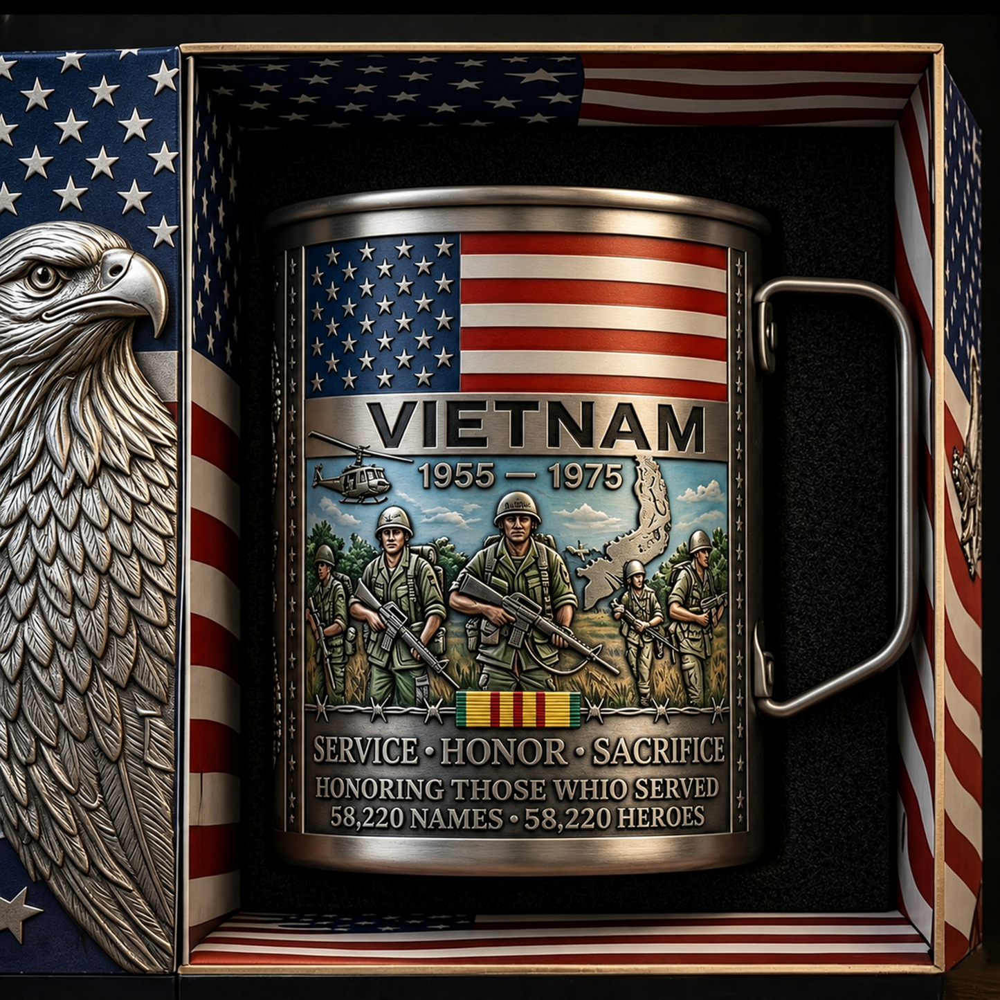 🔥LAST DAY 49% OFF 🎖️Vietnam Veteran Honor Coffee Mug – 1955-1975 Service Tribute