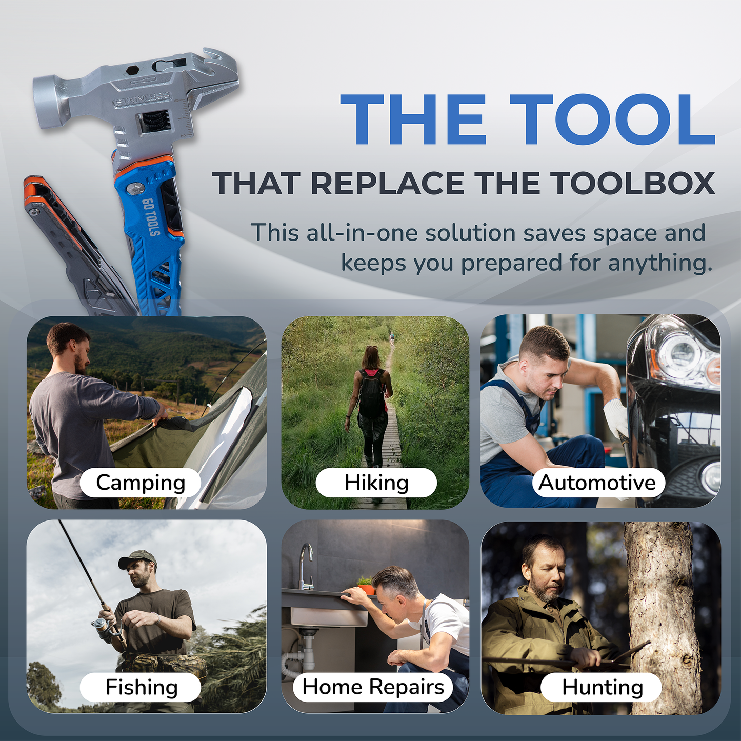 18 In 1 Multifunctional Wrench Hammer 60Tools