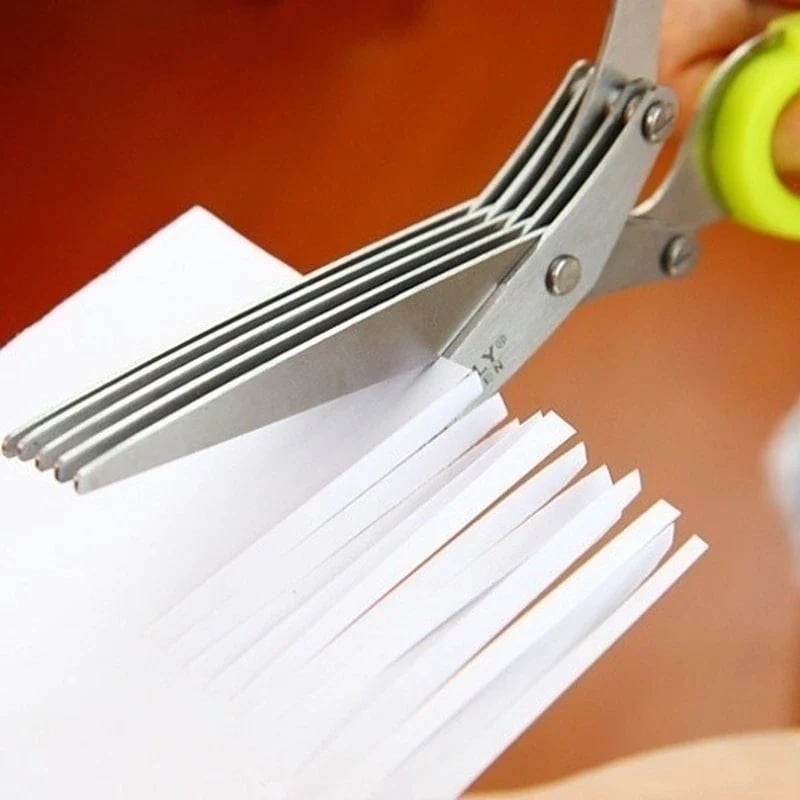 🔥 Today Only🎁5 Blade Kitchen Salad Scissors+ FREE Cleaning Comb