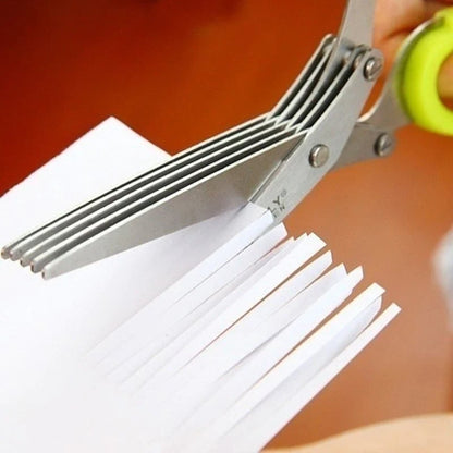 🔥 Today Only🎁5 Blade Kitchen Salad Scissors+ FREE Cleaning Comb