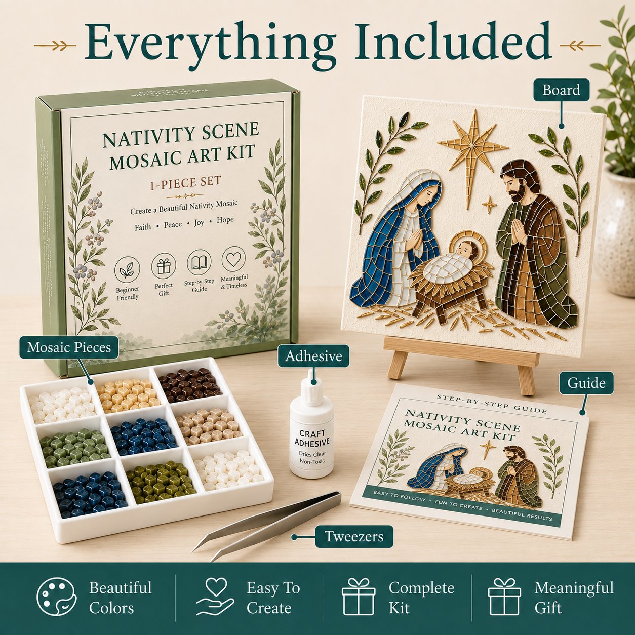 💥 LAST DAY 49% OFF - Nativity DIY Art Kit – Beginner-Friendly ✨