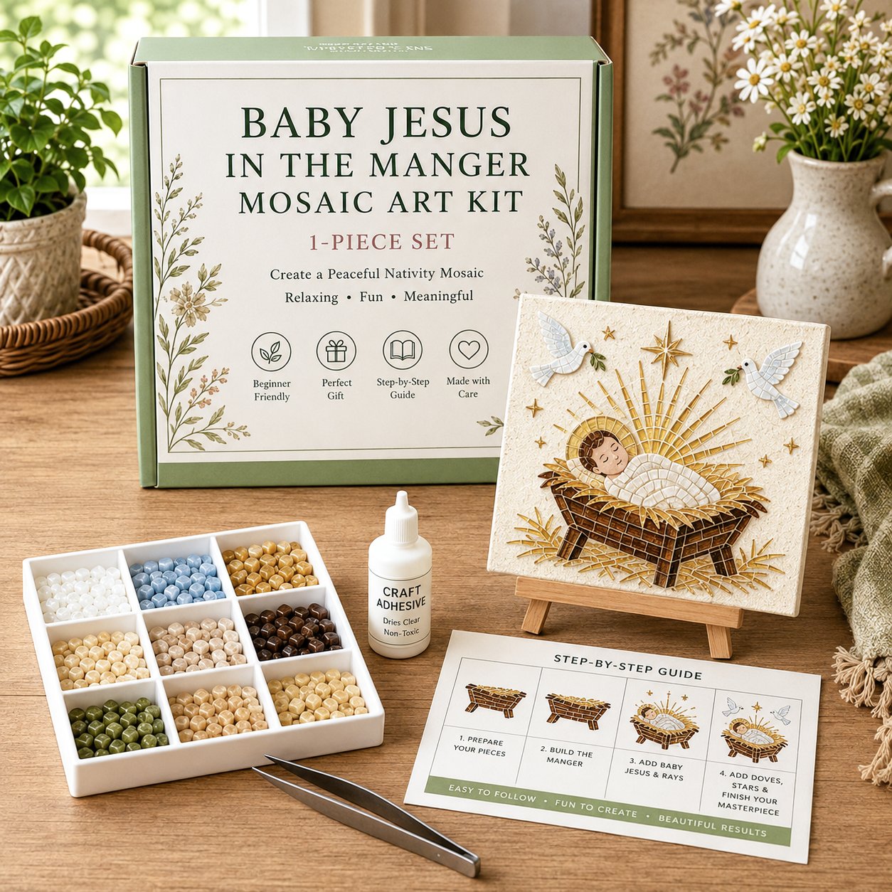 💥 LAST DAY 49% OFF - Nativity DIY Art Kit – Beginner-Friendly ✨