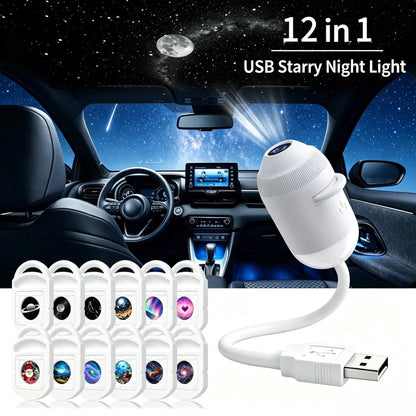 🌌 Mini Galaxy Star Projector – Dynamic Ambient Lighting for Bedrooms, Cars & Relaxing Spaces