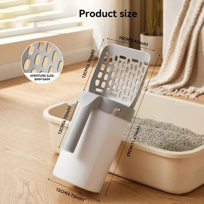 🎉Cat Litter Scooper with Holder,2-in-1 Detachable Sifter and Trash Box System with Refilled Bags